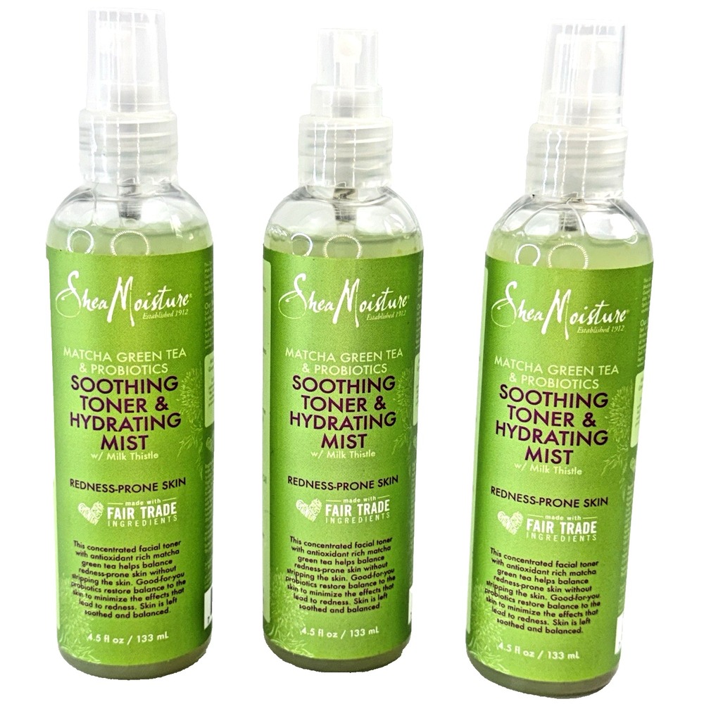 3 X Shea Moisture Matcha Green Tea & Probiotics Soothing Toner & Hydrating Mist
